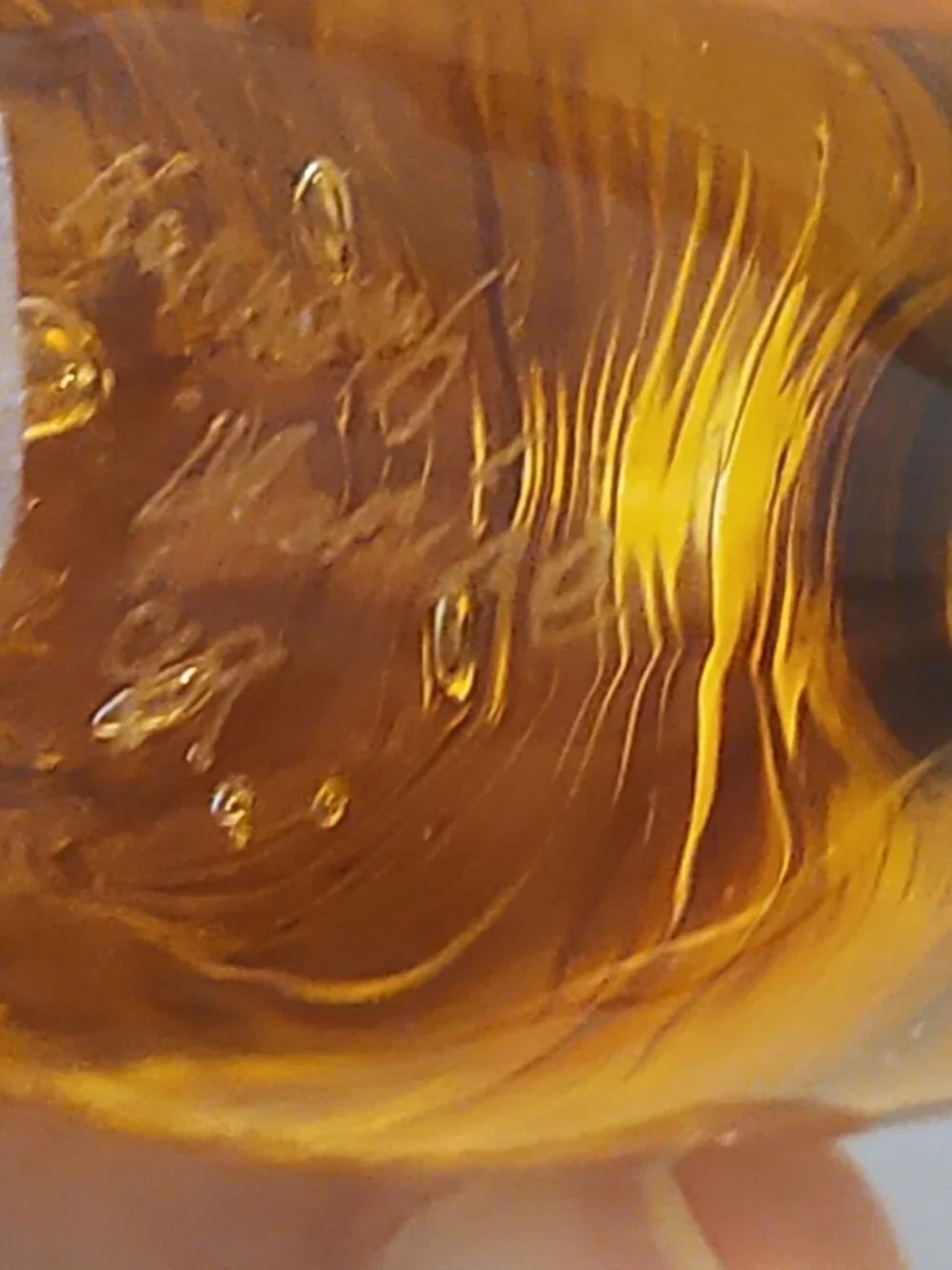 Vintage~Signed Kenneth Marine~Art Glass~Kissing Fish~Paperweight~Amber~Clear